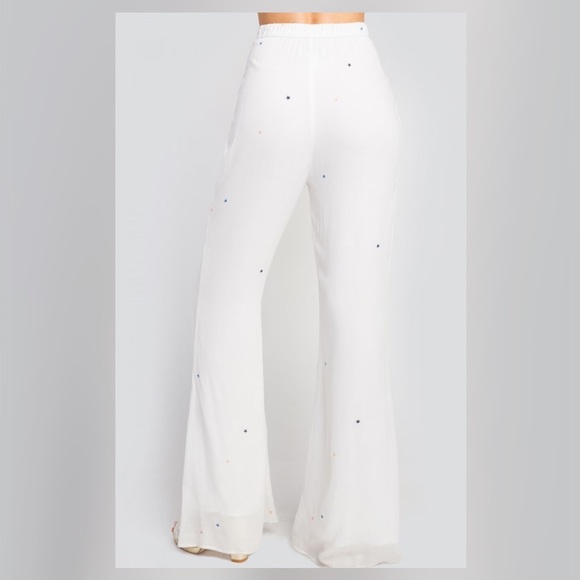 NWT! Wildfox COUTURE White Starlet Loren High Waisted Flared Pants - Picture 3 of 13